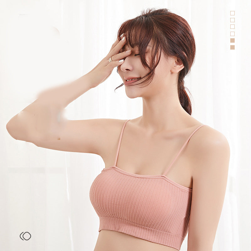 Women's Spaghetti Strap Threaded Sports Bra