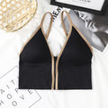 Front Zipper Wrapped Chest Deep V No Steel Ring Bra