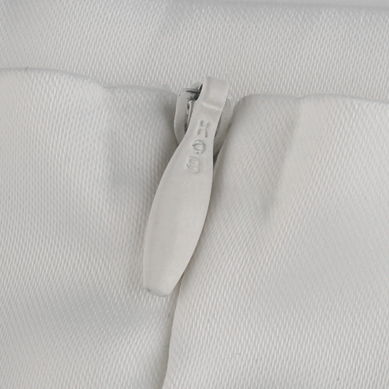 Satin-finish puff-sleeve turtleneck T-shirt top