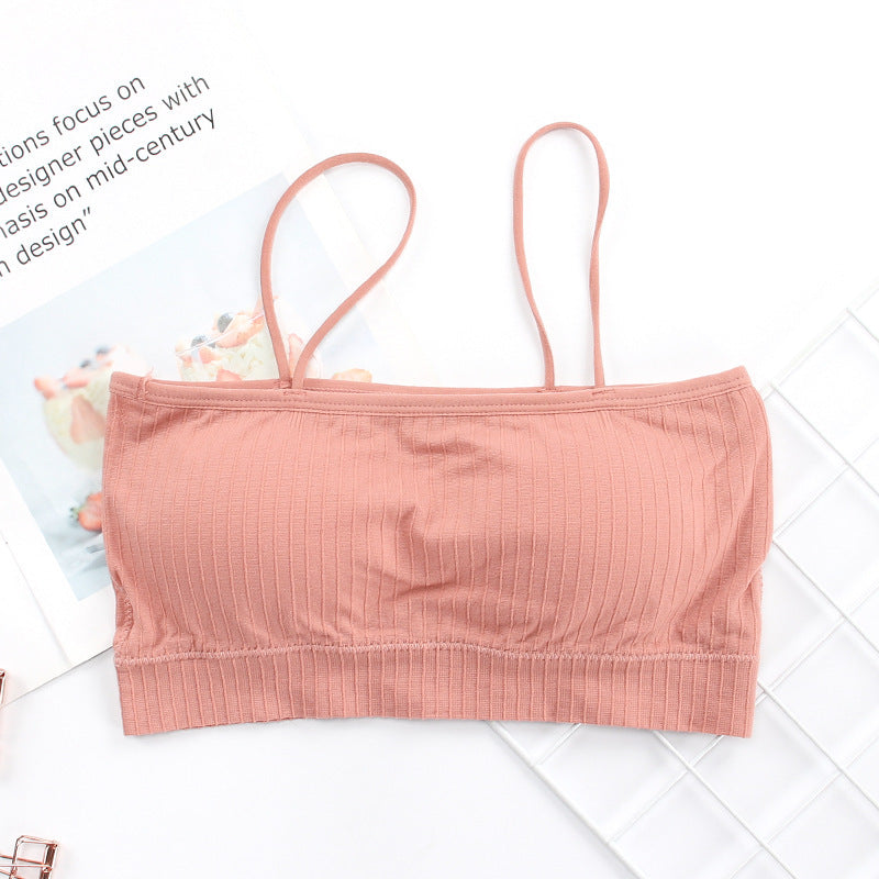 Women's Spaghetti Strap Threaded Sports Bra