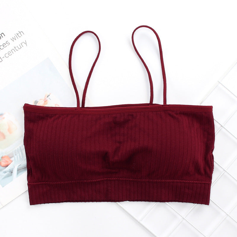 Women's Spaghetti Strap Threaded Sports Bra