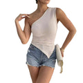 Women's Fashion One-shoulder Knitted Top