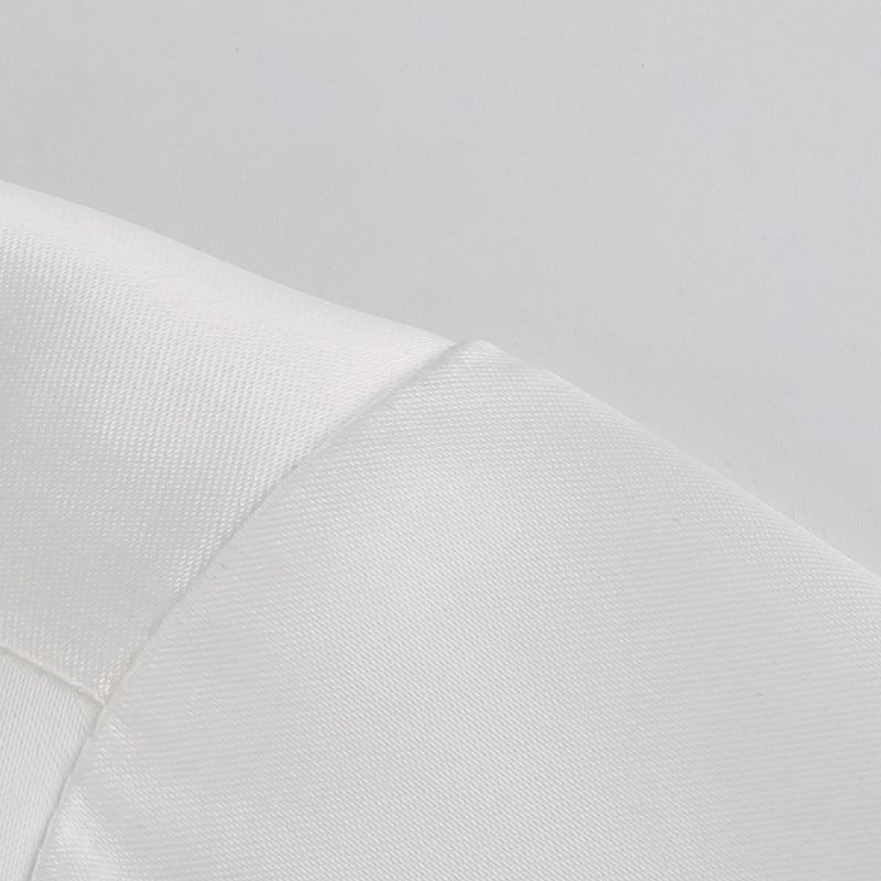 Satin-finish puff-sleeve turtleneck T-shirt top