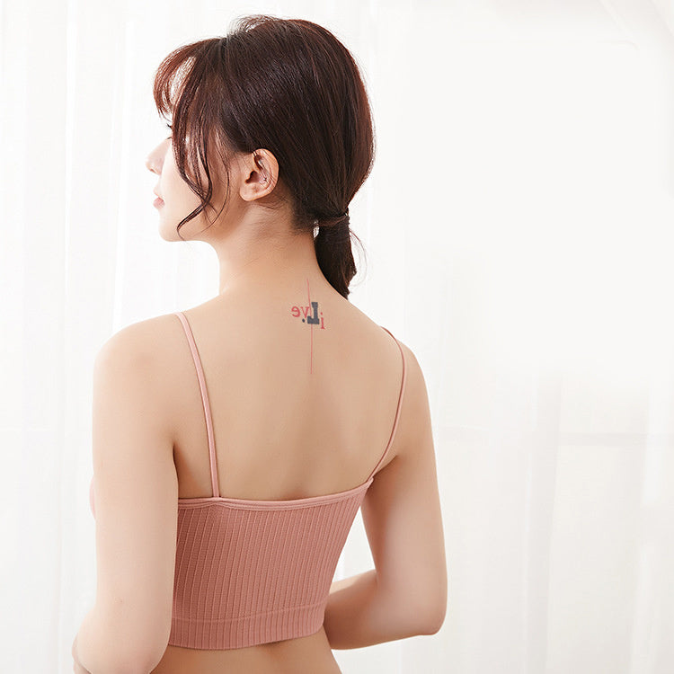 Women's Spaghetti Strap Threaded Sports Bra