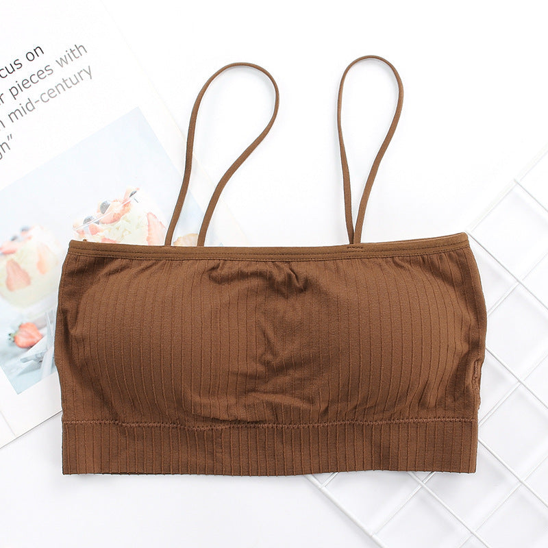 Women's Spaghetti Strap Threaded Sports Bra