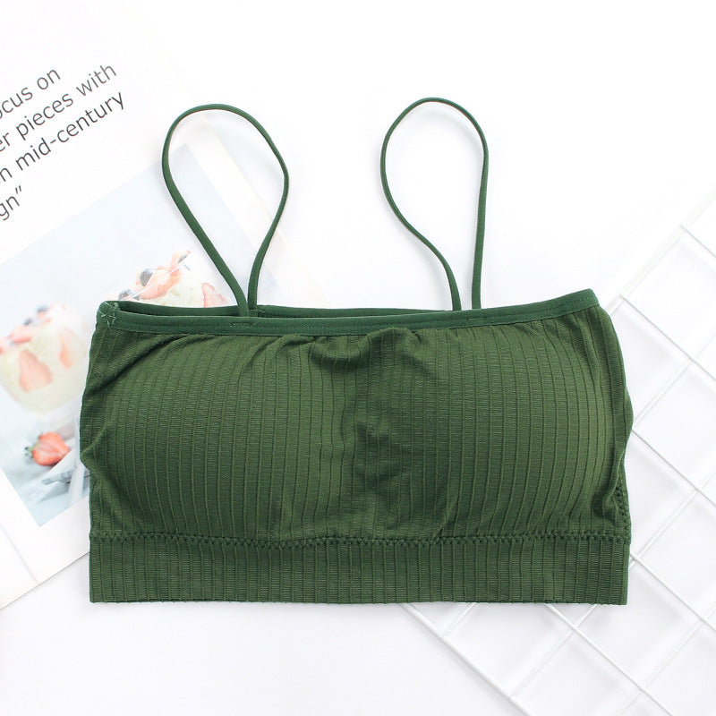 Women's Spaghetti Strap Threaded Sports Bra